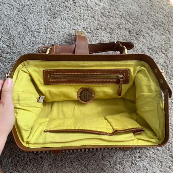 Holding Horses, Anthropology leather satchel, striped bag. - Picture 6 of 16